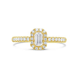 0.37ct 14k Yellow Gold Diamond Baguette Engagment Ring