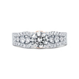 0.71ct 14k Two-tone Rose Gold Diamond Semi-mount Ring for 0.75ct Center