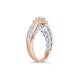 0.75ct 14k Two-tone Rose Gold Diamond Semi-mount Ring for 0.50ct Center