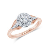 0.30ct 14k Two-tone Rose Gold Diamond Semi-mount Ring for 0.40ct Center