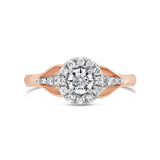 0.30ct 14k Two-tone Rose Gold Diamond Semi-mount Ring for 0.40ct Center
