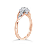 0.30ct 14k Two-tone Rose Gold Diamond Semi-mount Ring for 0.40ct Center