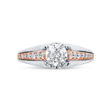 0.31ct 14k Two-tone Rose Gold Diamond Semi-mount Ring for 0.50ct Center