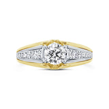 0.29ct 14k Two-tone Gold Diamond Semi-mount Ring for 0.40ct Center