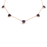 0.40ct Diamond & 5.10ct Amethyst 14k Rose Gold Necklace