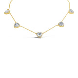 0.40ct Diamond & 6.77ct White Topaz 14k Yellow Gold Necklace