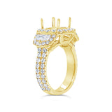 2.30ct 18k Yellow Gold Diamond Semi-mount Ring for 3.50ct Center