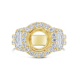 2.05ct 18k Yellow Gold Diamond Semi-mount Ring for 2.50ct Center