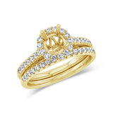 0.63ct 18k Yellow Gold Diamond Semi-mount Ring 2-pc for 0.75ct Center
