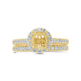 0.63ct 18k Yellow Gold Diamond Semi-mount Ring 2-pc for 0.75ct Center