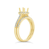 0.63ct 18k Yellow Gold Diamond Semi-mount Ring 2-pc for 0.75ct Center