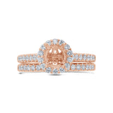 0.63ct 18k Rose Gold Diamond Semi-mount Ring 2-pc for 0.75ct Center