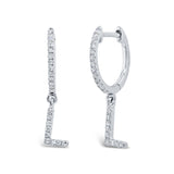 0.13ct 14k White Gold Diamond Earring Initial L