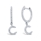 0.14ct 14k White Gold Diamond Earring Initial C