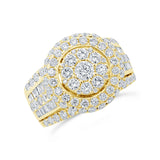 2.80ct 14k Yellow Gold Diamond Cluster Lady's Ring