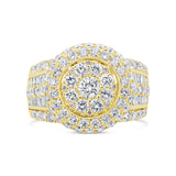 2.80ct 14k Yellow Gold Diamond Cluster Lady's Ring