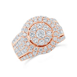 2.80ct 14k Rose Gold Diamond Cluster Lady's Ring