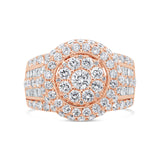 2.80ct 14k Rose Gold Diamond Cluster Lady's Ring