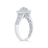 0.40ct Round Brilliant Center and 1.00ct Side 14k White Gold Diamond Engagement Ring