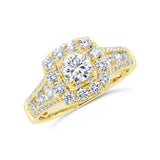 0.40ct Round Brilliant Center and 1.00ct Side 14k Yellow Gold Diamond Engagement Ring