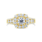 0.40ct Round Brilliant Center and 1.00ct Side 14k Yellow Gold Diamond Engagement Ring