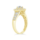 0.40ct Round Brilliant Center and 1.00ct Side 14k Yellow Gold Diamond Engagement Ring