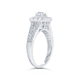 0.40ct Round Brilliant Center and 0.80ct Side 14k White Gold Diamond Engagement Ring