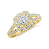 0.40ct Round Brilliant Center and 0.80ct Side 14k Yellow Gold Diamond Engagement Ring