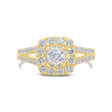 0.40ct Round Brilliant Center and 0.80ct Side 14k Yellow Gold Diamond Engagement Ring