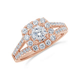 0.40ct Round Brilliant Center and 0.80ct Side 14k Rose Gold Diamond Engagement Ring