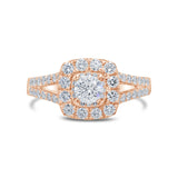 0.40ct Round Brilliant Center and 0.80ct Side 14k Rose Gold Diamond Engagement Ring
