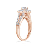 0.40ct Round Brilliant Center and 0.80ct Side 14k Rose Gold Diamond Engagement Ring