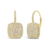 0.43ct 14k Yellow Gold Diamond Pave Earring
