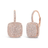 0.43ct 14k Rose Gold Diamond Pave Earring
