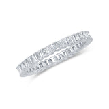 0.59ct 14k White Gold Diamond Eternity Baguette Lady's Band Size 6