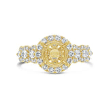 0.97ct 18k Yellow Gold Diamond Semi-mount Ring for 1.50ct Center