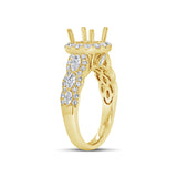 0.97ct 18k Yellow Gold Diamond Semi-mount Ring for 1.50ct Center