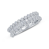 2.54ct 14k White Gold Diamond Baguette Lady's Band Size 8