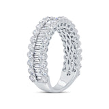 2.54ct 14k White Gold Diamond Baguette Lady's Band Size 8