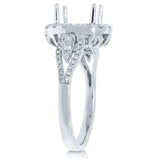 0.48ct 14k White Gold Diamond Semi-mount Ring Size 6.5