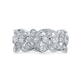 1.26ct 14k White Gold Diamond Lady's Leaf Ring Size 5