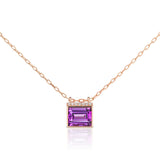 Cirque Baguette Necklace with Amethyst