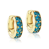 Cirque Chubby Hoops with London Blue Topaz Rounds