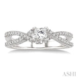 1/4 Ctw Round Cut Diamond Semi-Mount Engagement Ring in 14K White Gold
