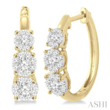 3/4 Ctw Diamond Lovebright Earrings in 14K Yellow and White Gold