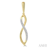 1/6 Ctw Infinity Round Cut Diamond Long Earrings in 10K Yellow Gold