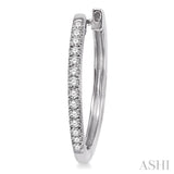 1/4 Ctw Round Cut Diamond Hoop Earrings in 14K White Gold