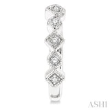 1/10 Ctw Circular & Rhombus Mount Round Cut Diamond Huggie Petite Earrings in 10K White Gold