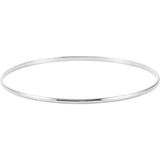 14K White Engravable 2 mm Half Round Bangle 7 1/2" Bracelet