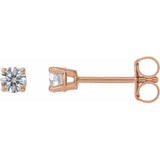 14K Rose 1/4 CTW Natural Diamond Stud Earrings